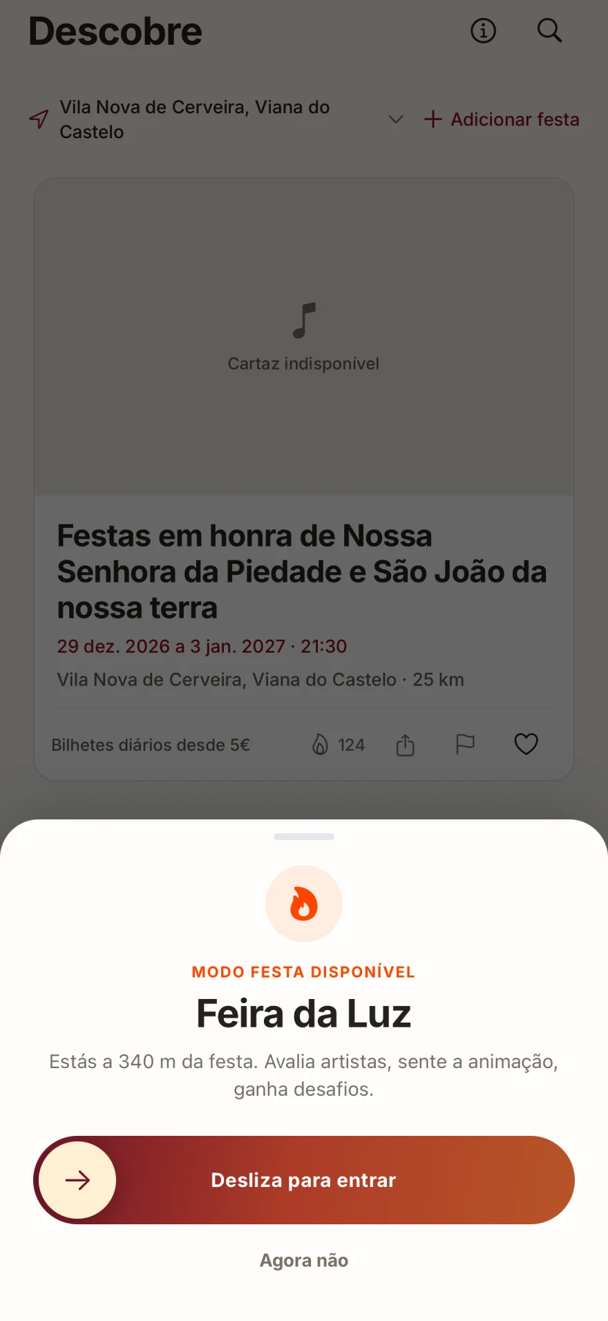 Cartão do Modo Festa na BindePaFesta